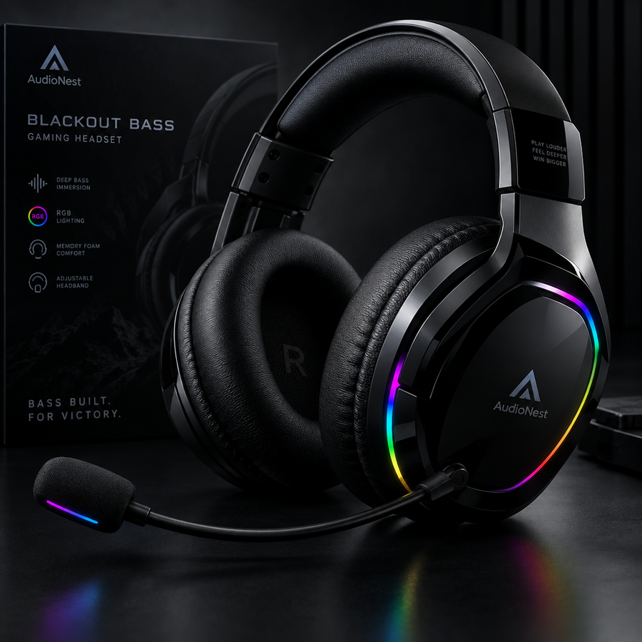 AudioNest Blackout Bass Gaming Headset