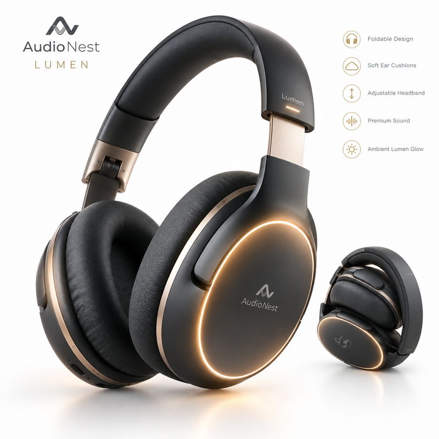 AudioNest Lumen Foldable Over-Ear Headphones